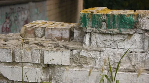 Ruined Wall Panorama Stock Footage 65214855