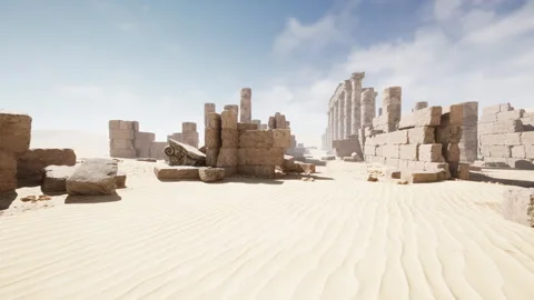 Ruines of Amun temple in Soleb Stock Footage 238990770