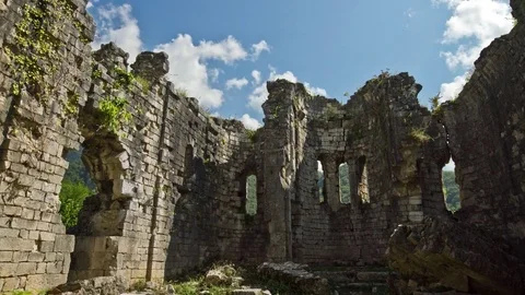 Ruines of ancient temple PanUp Stock-Footage 83754875