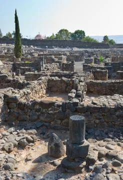 Ruines in Capernaum Stock Photos