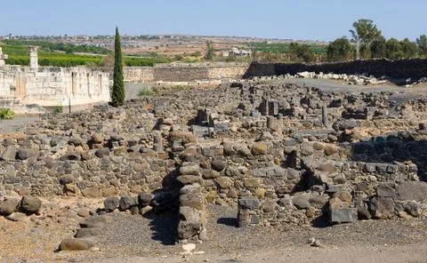 Ruines in Capernaum Stock Photos