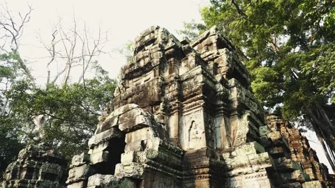 Ruins Of Abandon Temple - Angkor Wat 4k Stock Footage 132080997