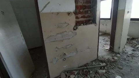 The ruins of an abandoned building Stock Footage 172937926