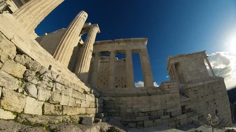 Ruins at the Acropolis Stock Footage 87122215