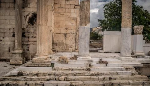 Ruins of Acropolis Stock Photos