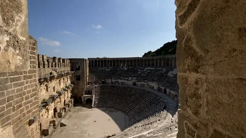 Ruins of an ancient amphitheater Stock Footage 238768594