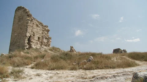 Ruins of an ancient castle Stock Footage 31214460