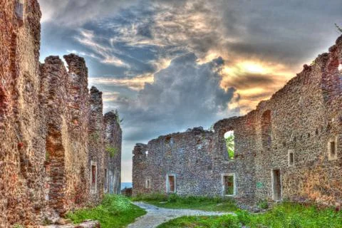 Ruins of an ancient castle Foto stock