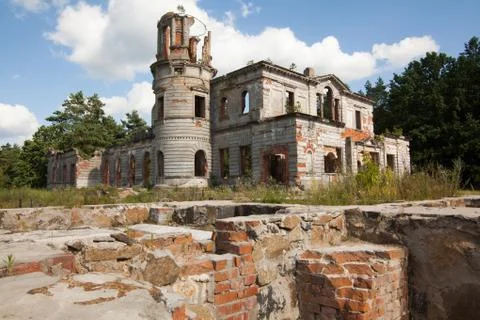 Ruins of an ancient castle Tereshchenko Grod in Zhitomir, Ukraine. Palace of  Stock Photos