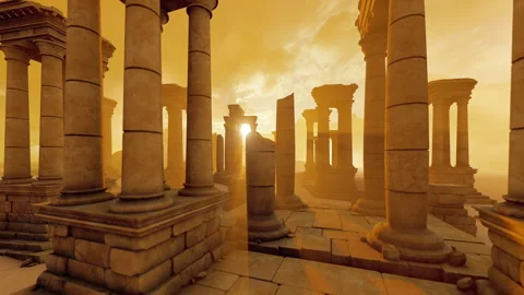Ruins of an ancient civilization in the desert. Stock Footage 321892771