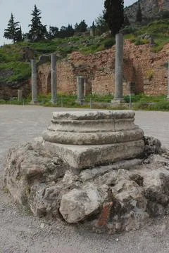 Ruins of ancient Delphi, Greece 스톡 사진