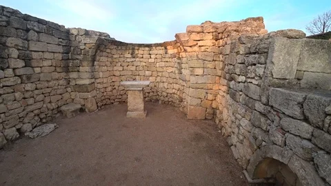 Ruins of an ancient house Stock Footage 99551144