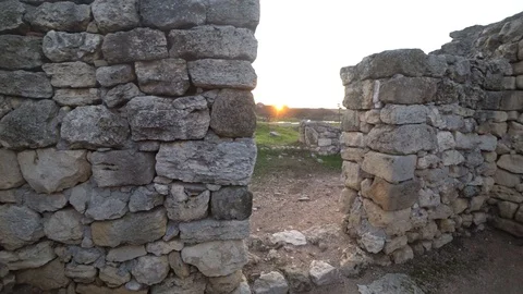 Ruins of an ancient house Stock Footage 99551157