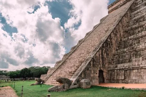 Ruins of the ancient Mayan civilization in Chichen Itza. Mexico. Stock Photos