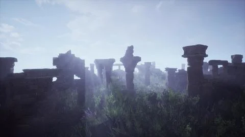 Ruins of ancient stone walls Ilustración de archivo