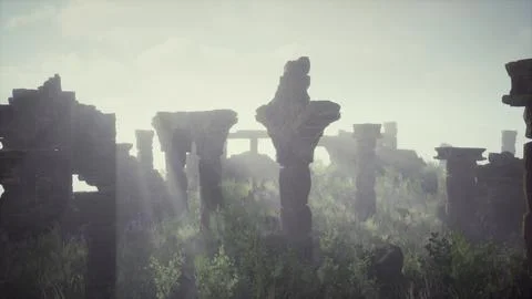 Ruins of ancient stone walls Ilustración de archivo