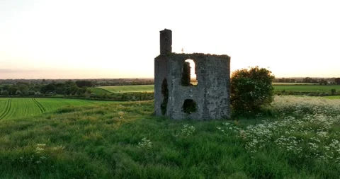 The ruins of an ancient temple stand on a hill 5k Stock Footage 246766076