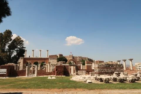 The ruins of the Basilica of St. John in Selcuk, near Ephesus, Turkey Stock Photos
