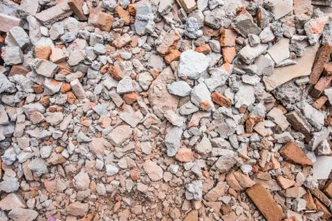 Ruins of brick rubble. Stock Photos