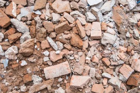 Ruins of brick rubble. Stock Photos