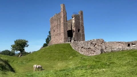 The ruins of Brough Castle keep, Brough, Cumbria, England, UK Video stock 287476994