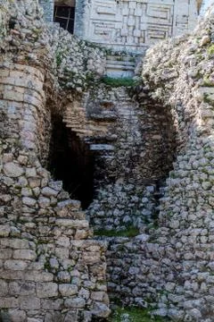 Ruins of the building called Nunnery (Edificio de las Monjas) in the ancient  Stock Photos