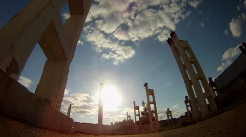 Ruins of building Time Lapse Stock Footage 24935869