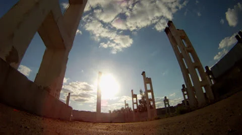 Ruins of building Time Lapse Stock Footage 24937643