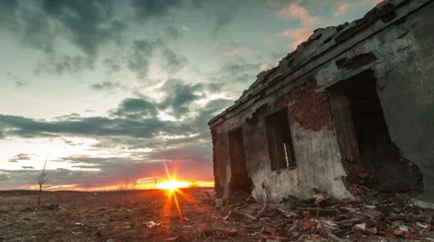 Ruins of buildings Stock Footage 50449617