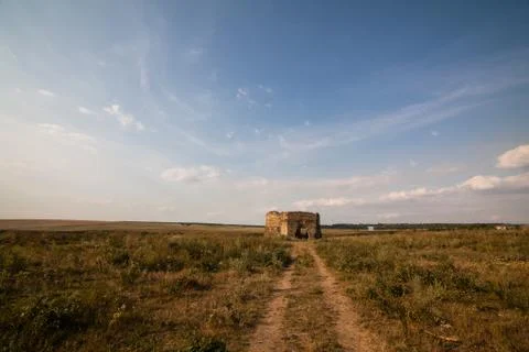 The ruins of Castle in Zhvanec, Khmelnytskyi Oblast, Western Ukraine. Stock Photos