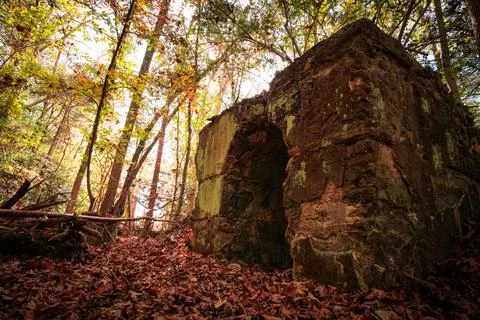 Ruins of cement structure from a nitrogen production facility built in Sout.. Stock Photos