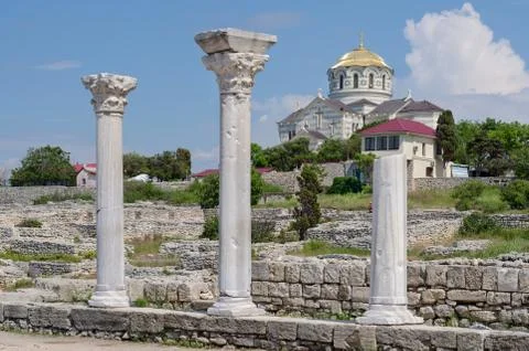 Ruins of Chersonese Stock Photos