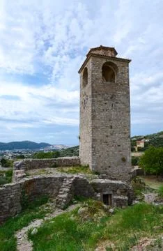 Ruins of clock tower, Old Bar, Montenegro Stock Photos