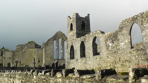 The Ruins of Cong Abbey Stock Footage 90023382
