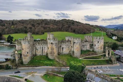 Ruins of conwy castle Stock Photos