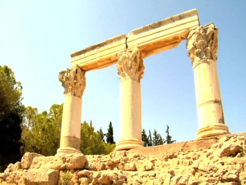 Ruins in Corinth, Greece Stock Footage 512767