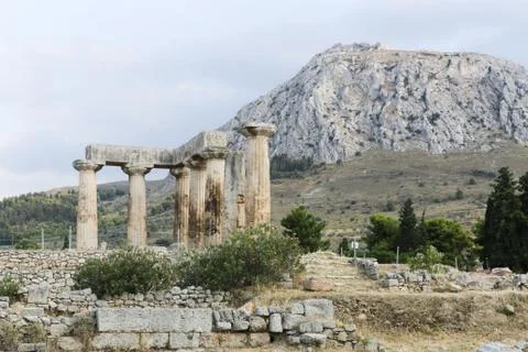 The ruins of Corinth Stock Photos