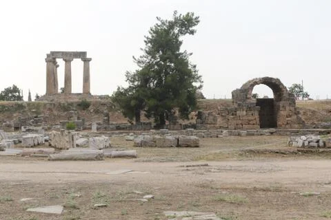 The ruins of Corinth Stock Photos