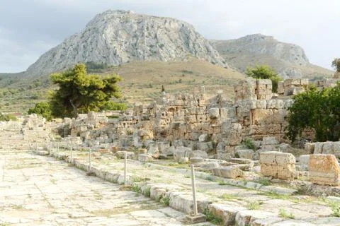 The ruins of Corinth Stock Photos