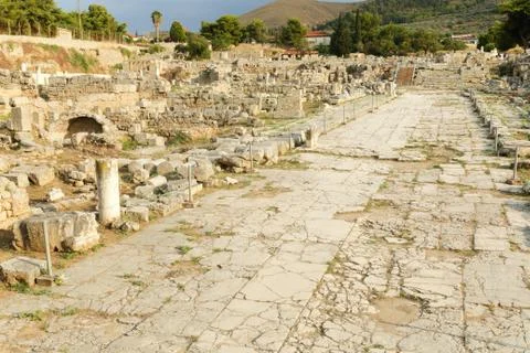 The ruins of Corinth Stock Photos