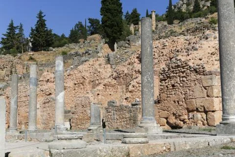 Ruins of Delphi Stock Photos