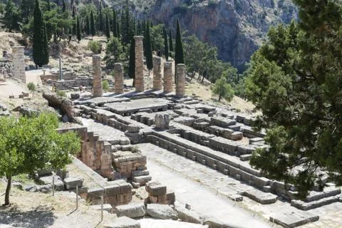 Ruins of Delphi Stock Photos