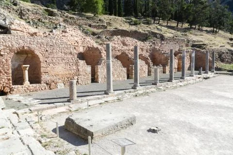Ruins of Delphi Stock Photos