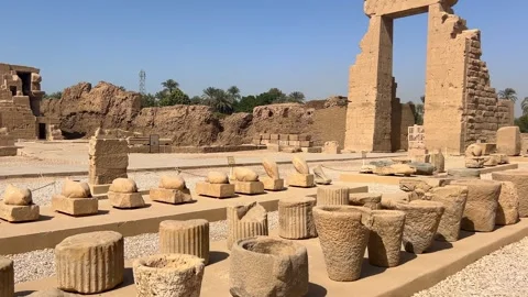 Ruins of the Dendera Temple complex in Egypt Stock Footage 328925453