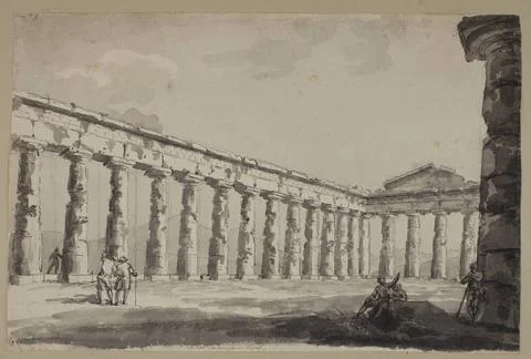Ruins of a Doric temple in Segesta Kamsetzer, Jan Chrystian (1753 1795) Co... Stock Photos