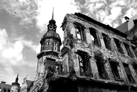 Ruins of dresden. Stock Photos