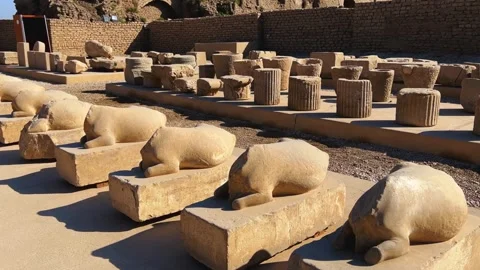 The ruins of the Egyptian temple complex Dendera. Stock Footage 252806556