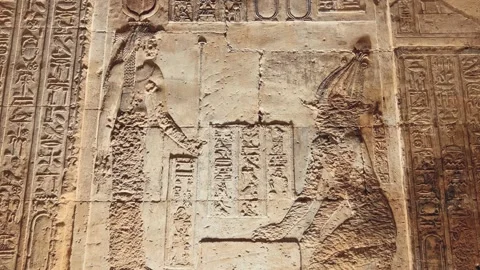 The ruins of the Egyptian temple complex Dendera. Museum in Egypt.  Stock Footage 261858613