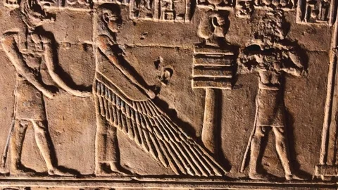 The ruins of the Egyptian temple complex Dendera. Stock Footage 265943214