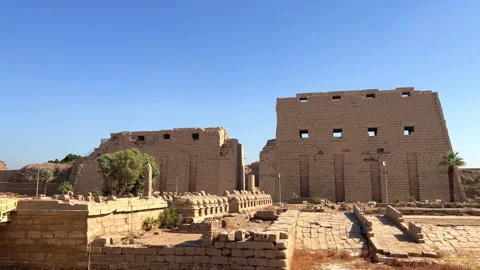 The ruins of the Egyptian temple complex Dendera. Stock Footage 265946599